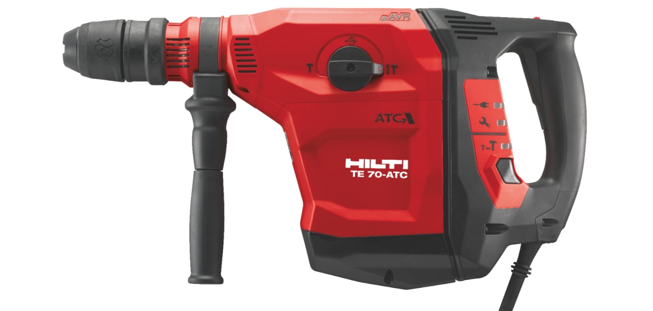 TE 70-ATC/AVR rotary hammer for heavy drilling and pitting in concrete equipped with ATC and AVR systems