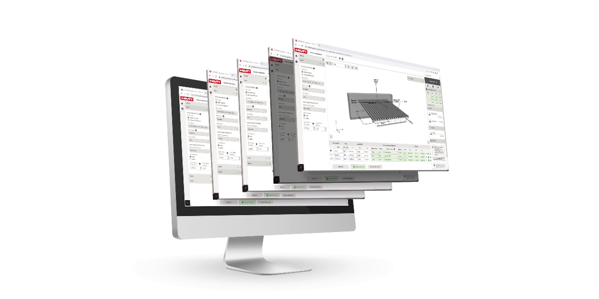 Hilti PROFIS design software on a desktop computer