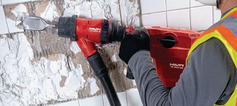 เครื่องสกัดไร้สาย TE 500-22 SDS-Max เครื่องสกัดทำลายและสกัดเจาะไร้สาย SDS Max (TE-Y) พร้อมระบบการลดแรงสะท้อนถึงผู้ใช้งานสำหรับการสกัดคอนกรีตหรืออิฐ (บนแพลตฟอร์มแบตเตอรี่ Nuron) Applications 1